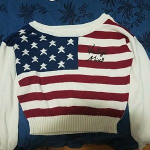 Cute Cropped American flag sweater
